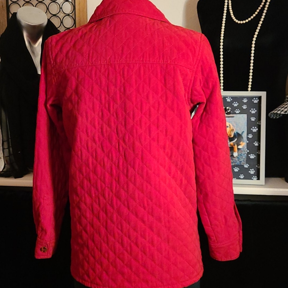 Talbots Red Quilted Jacket Size P(Small) - image 6